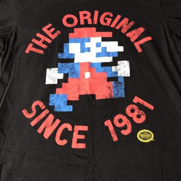 NINTENDO Womens 8-Bit Mario Man 1981 Black Short Sleeve T-Shirt Sz L - Picture 3 of 8